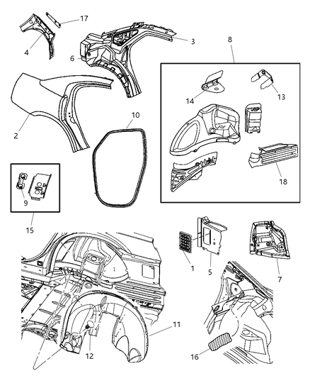 Cover Wheelhouse Floor Outer Extension, Rear Diagram for 4780903AD