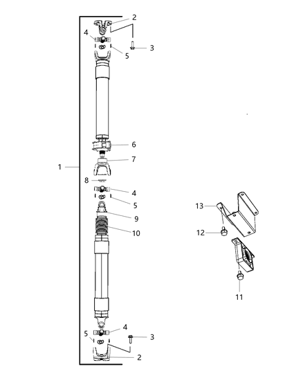 2020 Ram 4500 Shaft Drive Rear 2-Piece Diagram for 68322762AC
