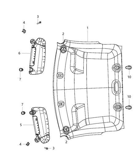 2016 Ram 3500 Headliner Diagram for 5XP21BD1AC
