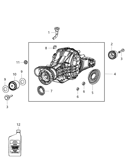 1984 Dodge Ram 50 Differential Rear Axle Diagram for 68251553AA