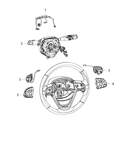 2011 Chrysler Town & Country Module Steering Column Includes Clockspring Diagram for 68141120AM