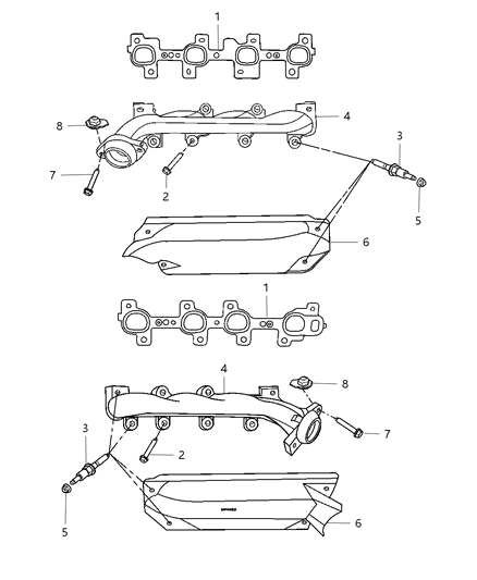 Manifold Exhaust Diagram for 68045438AA