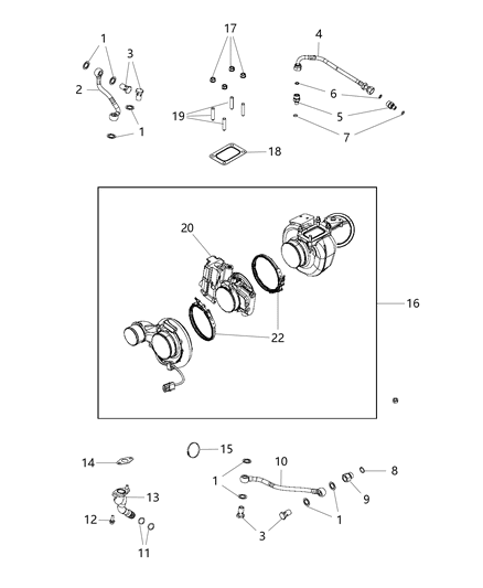2008 Dodge Sprinter 2500 Turbocharger Diagram for 68048234AF