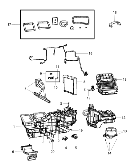 2007 Jeep Patriot Housing Distribution: Doors, Plate, Coupler, Packing Diagram for 68197458AB