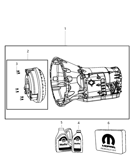 1991 Dodge B150 Transmission Kit With Torque Converter Diagram for 68003110AD