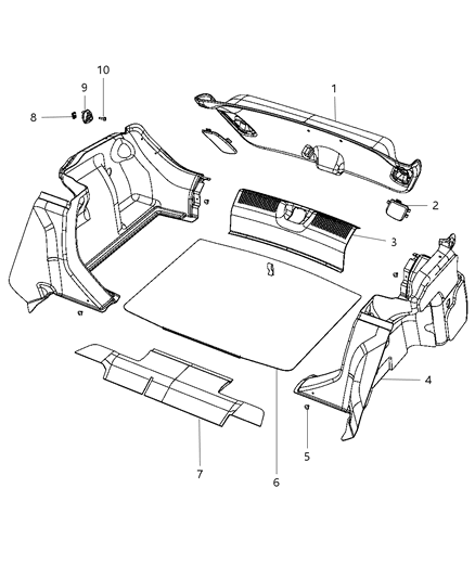 1999 Chrysler Sebring Cover Spare Tire Diagram for 1SW38VXLAA