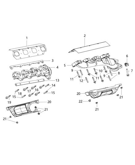 Shield Exhaust Manifold Diagram for 53032968AE