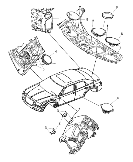 2001 Dodge Ram 2500 Speaker 6"X9" Diagram for 5035125AD