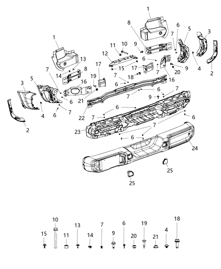 End Cap Bumper Diagram for 68298823AB