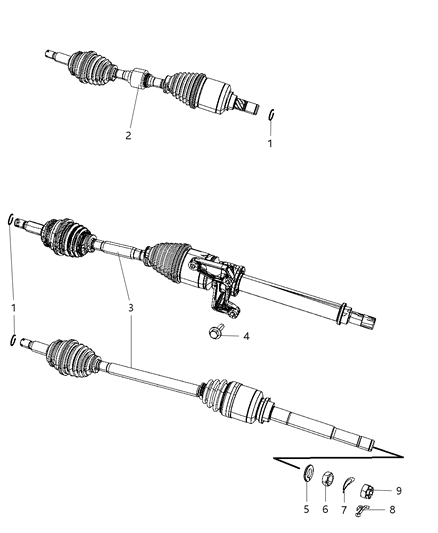 1991 Chrysler Town & Country Shaft Axle Half Diagram for 5085250AB