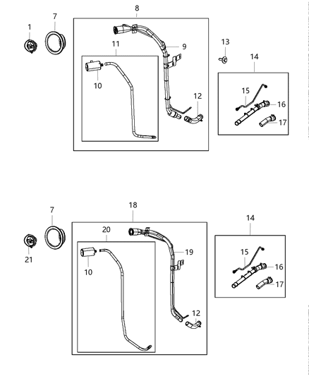 Housing Fuel Filler Diagram for 52126046AE