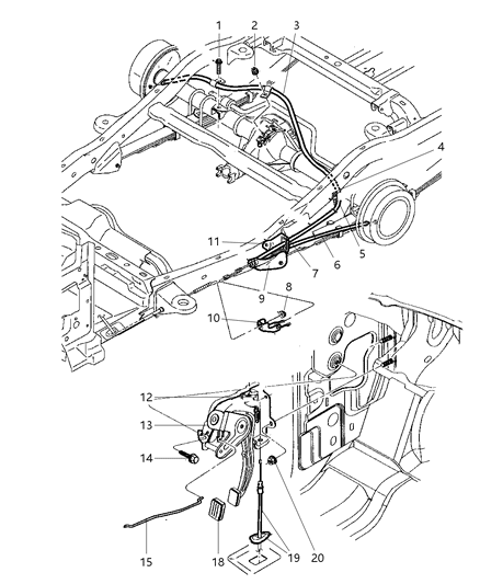 Cable Parking Brake Diagram for 52009648AC