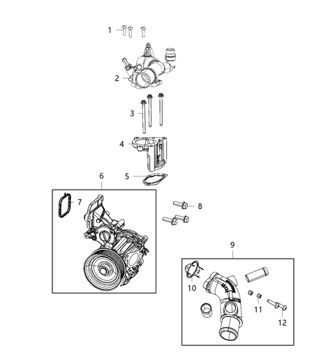 1994 Dodge Shadow Pump Water Diagram for 5048283AD