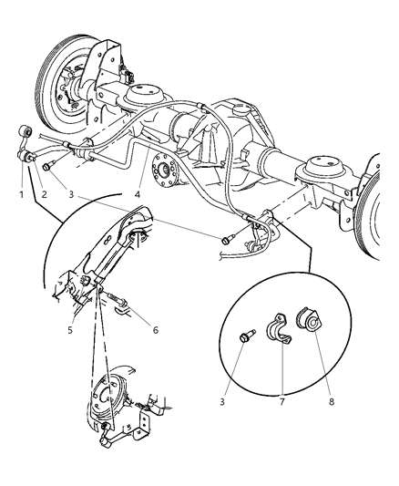Bushing Stabilizer Bar Diagram for 52855390AA