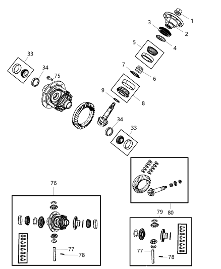2013 Jeep Wrangler Case Assembly Differential Diagram for 68004074AA