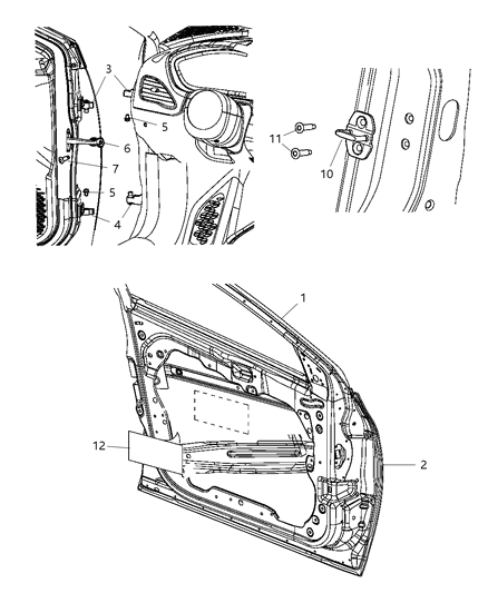 Door Front Diagram for 68158725AA