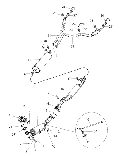 Isolator Exhaust Support SCR, 2 Hole Mount Diagram for 52122651AE
