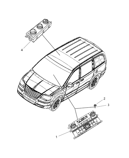2001 Chrysler 300M Control A/C And Heater Diagram for 55111808AI