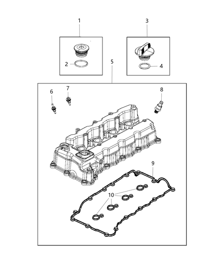1989 Jeep Comanche Cap Oil Filler Multi Air Oil Fill Portion Diagram for 5047702AB