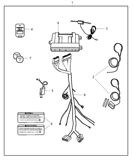 2016 Jeep Patriot Install Kit Remote Start Item 9 Not Included In Kit Diagram for 82208997