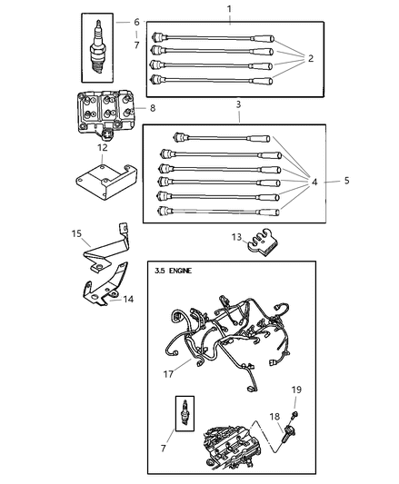 2002 Dodge Grand Caravan Cable Kit Ignition Diagram for 5018394AB