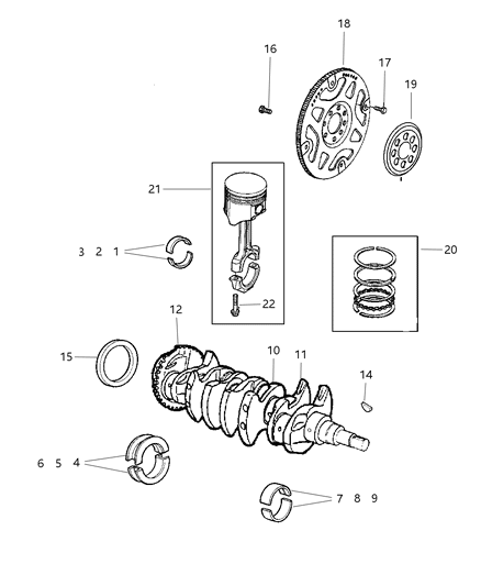 Piston Pin And Rod Diagram for 5142303AA