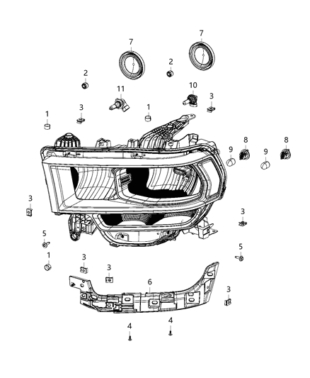 2012 Jeep Patriot Cover Bulb Access Diagram for 68448760AA