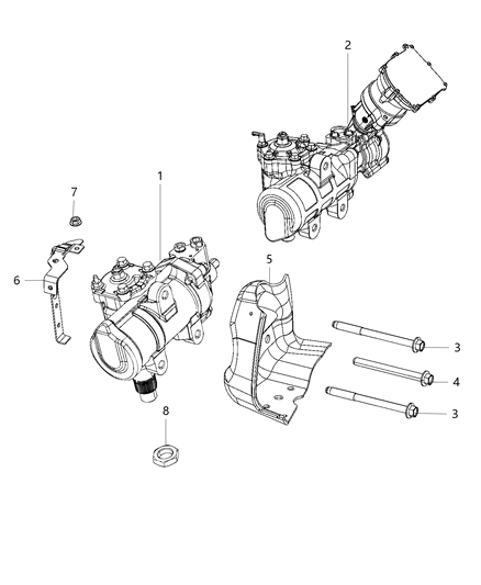 1988 Dodge Shadow Gear Assembly Steering Torque Overlay Diagram for 68403512AD