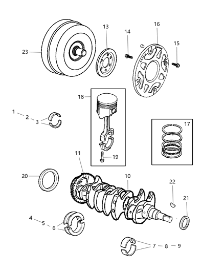Piston Pin And Rod Diagram for 4884536AC