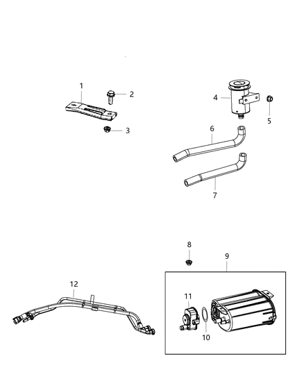 2014 Jeep Compass Canister Vapor Diagram for 5147060AB