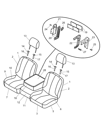 2007 Dodge Ram 1500 Cover Front Seat Back Diagram for 1FF081D5AA