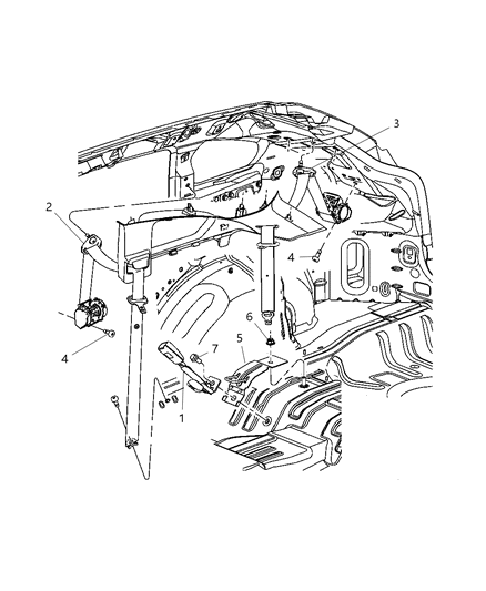 1984 Dodge D350 Seat Belt Rear Outer Diagram for YX40DK5AC