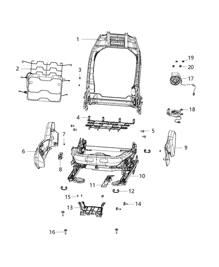 Shield Front Seat Outboard Diagram for 6MJ74DX9AA