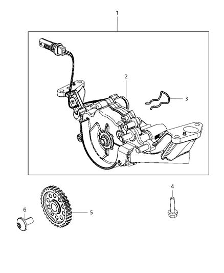 2009 Chrysler Town & Country Pump Kit Engine Oil Diagram for 68252670AN