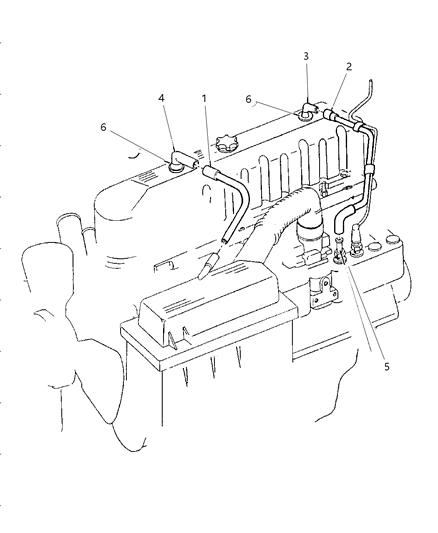 1988 Jeep Grand Wagoneer Tube Crankcase Vent To Intake Manifold Diagram for 4854265