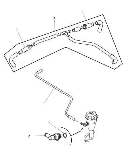 1998 Dodge Caravan Valve Crankcase Vent Complete Diagram for 53032925AB