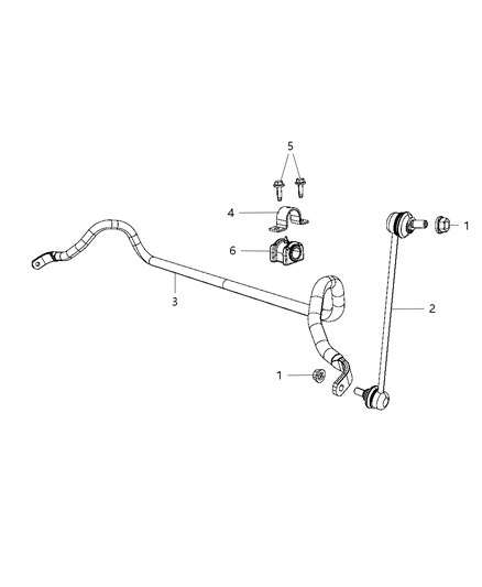1987 Dodge D350 Stabilizer Bar, Front Diagram for 5105101AC