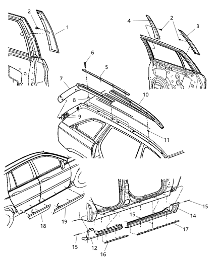 Cladding Rear Sill Diagram for YK05WSAAB