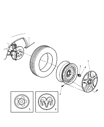2020 Dodge Charger Cap Wheel Center Diagram for 4862224AC