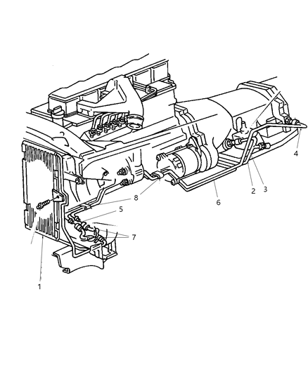 2005 Chrysler Crossfire Connector Oil Cooler Tube .50 Toc Diagram for 52028467AB