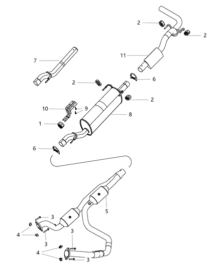 2016 Ram 3500 Muffler Exhaust Diagram for 68226779AD
