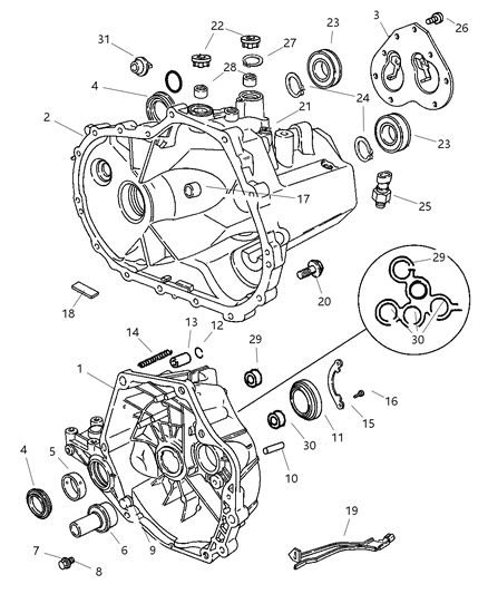 2017 Jeep Patriot Cap, Clutch Release Lever Bell Housing Diagram for 4593121