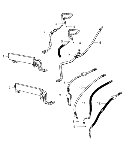 Hose Power Steering Return Diagram for 68031851AF