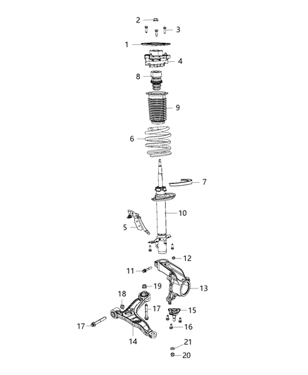 Arm Lower Control Front Diagram for 68195574AA