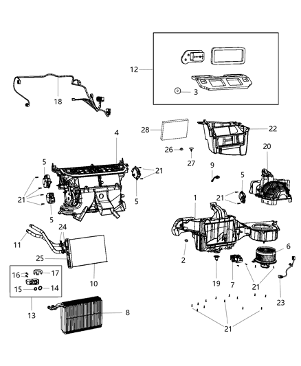 Plenum Fresh Air Inlet Includes: Filter Diagram for 55038179AF