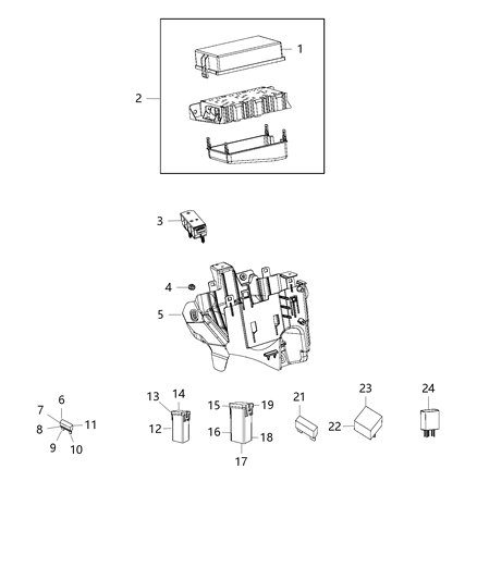 Bracket Power Distribution Center Diagram for 68251775AA