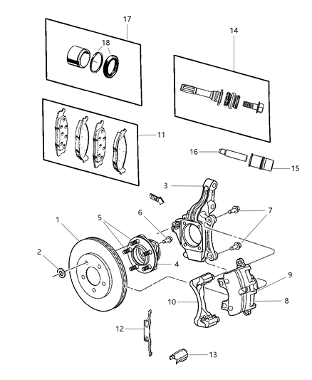 Pad Kit Front Disc Brake Diagram for VRS13803AD