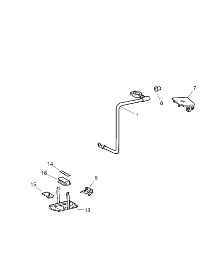 2007 Chrysler Crossfire Spacer Battery Retainer Diagram for 5096691AA