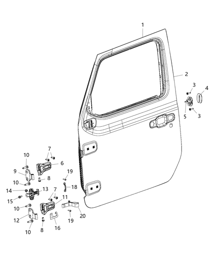 Door Front Diagram for 68281910AL