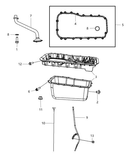 Indicator Engine Oil Level Diagram for 4892463AA